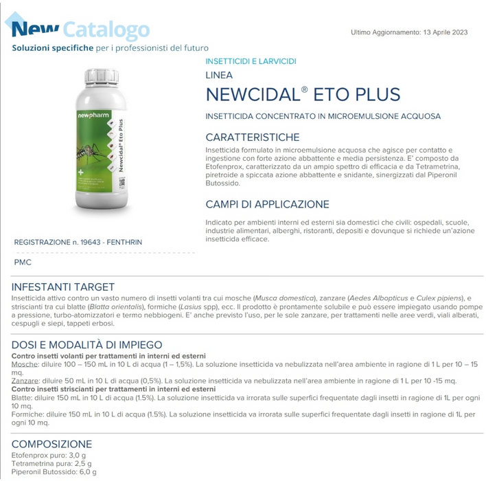 Newcidal eto Plus Newpharm scheda tecnica 