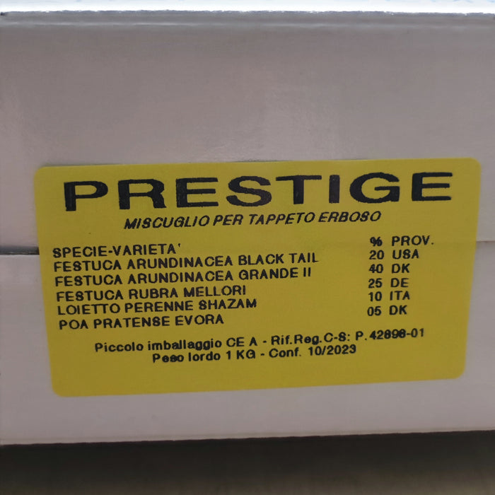 semi per prato Prestige composizione e data di produzione 