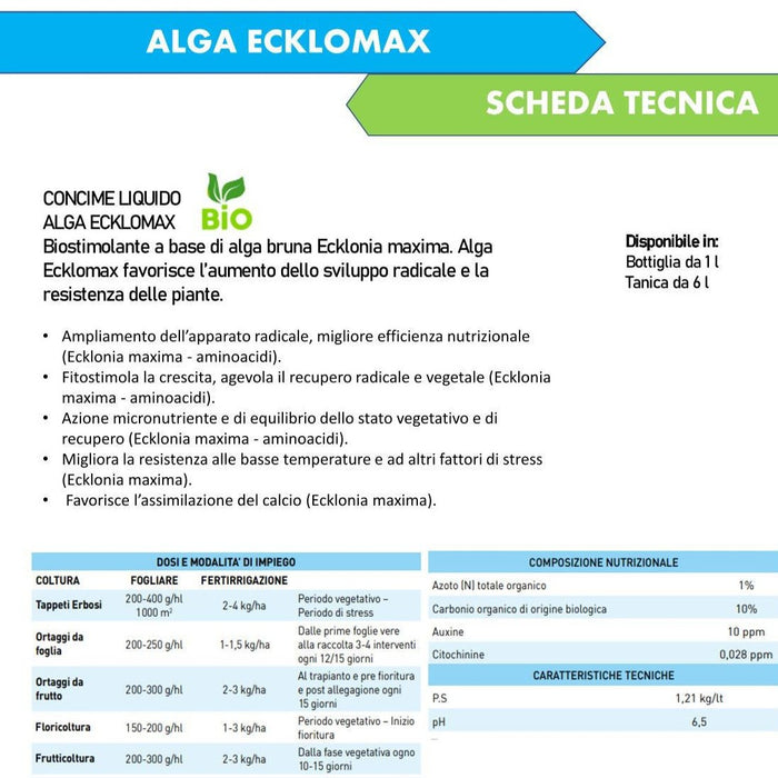 concime-liquido-alga-ecklomax-scheda-tecnica-biostimolante per prato- stimolante radicazione